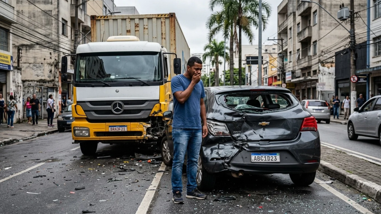 Motorista de aplicativo aluga carro por R$ 2.400 mensais, um caminhão bate na traseira sem culpa dele, e locadora retém R$ 5 mil do cartão de crédito como "taxa de coparticipação"