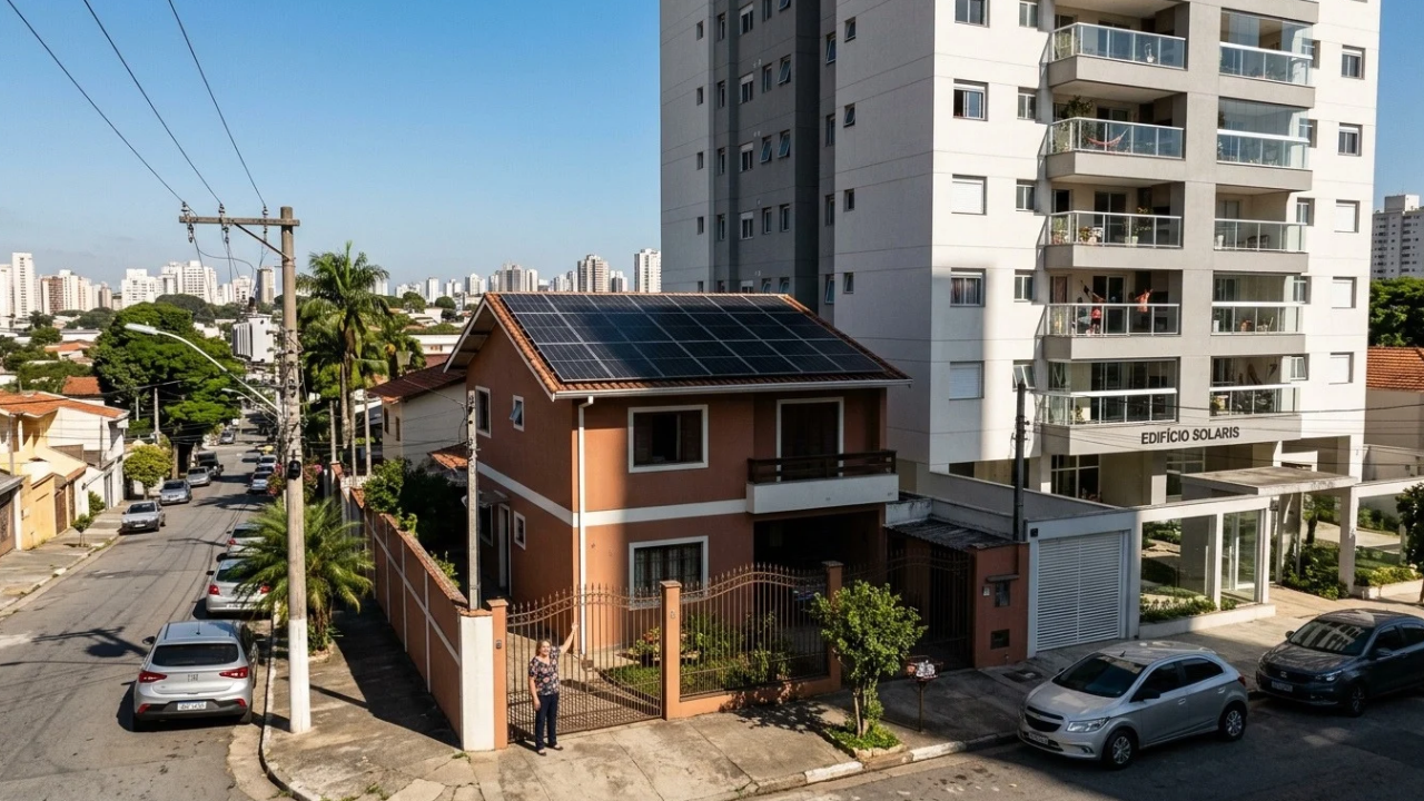 Vizinho manda construir prédio de 12 andares que impede 100% do sol nos painéis solares da casa ao lado, Justiça intervém e investidor é obrigado a pagar R$ 3.500 por mês
