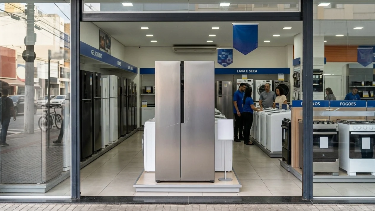 Cliente compra geladeira de mostruário com "pequeno risco" por R$ 3.000, motor queima em 15 dias e loja se recusa a consertar alegando "produto sem garantia"