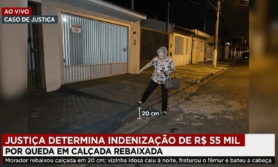 Morador rebaixa calçada da garagem em 20 cm, vizinha idosa cai à noite, fratura o fêmur, bate a cabeça e Justiça condena R$ 55 mil reais em indenizações
