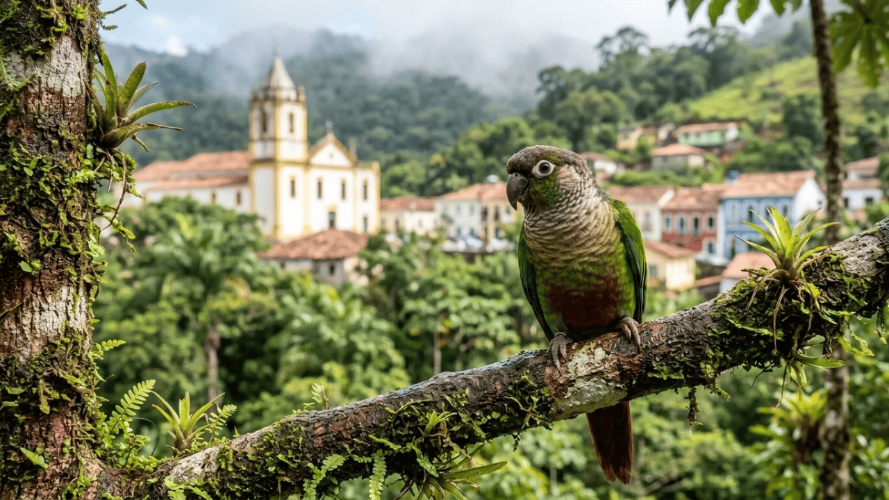 Restavam cerca de 50 aves na serra, mas uma floresta úmida no Nordeste salvou o periquito-cara-suja que hoje ajuda a repovoar outras montanhas