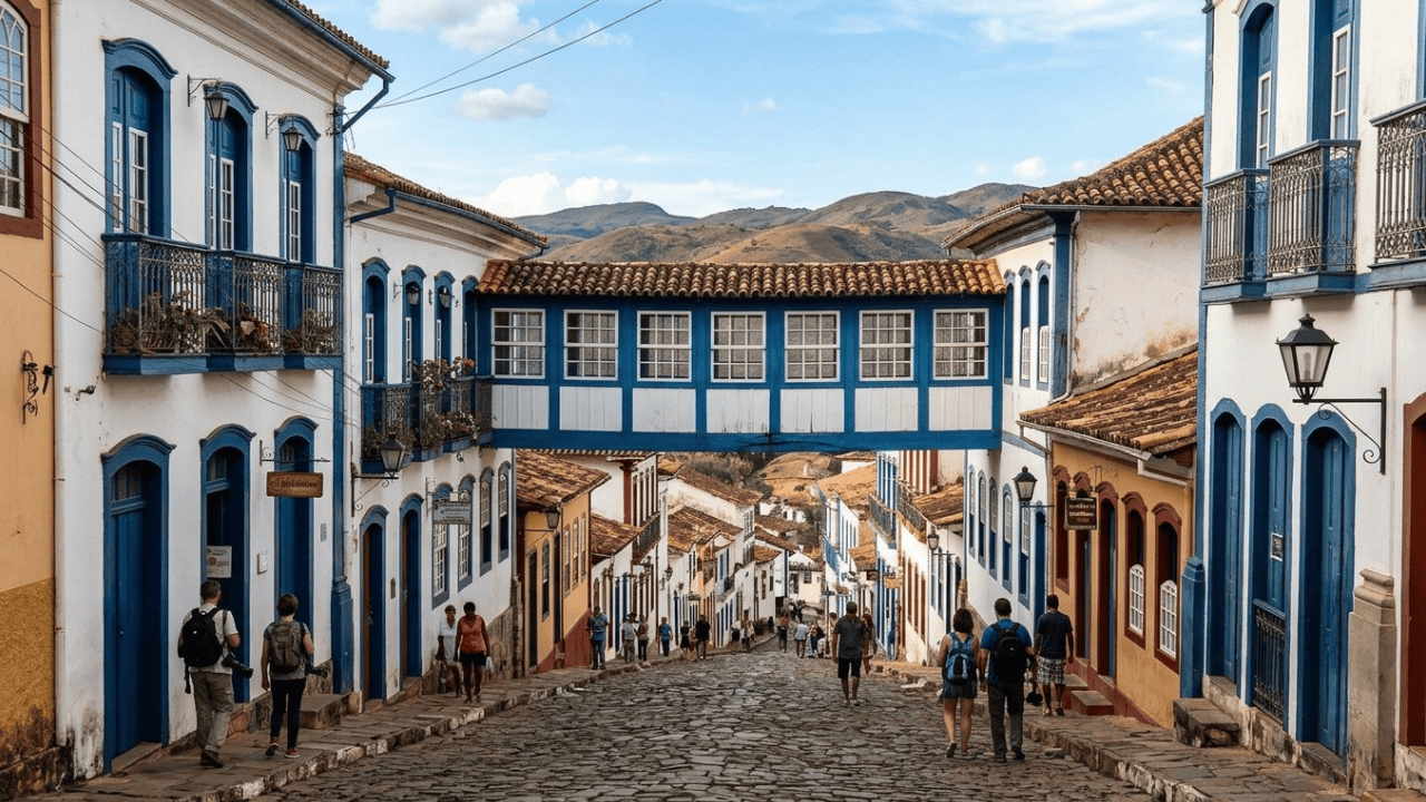 Rica em diamantes no passado, a cidade mineira nas alturas que transforma sacadas em palco para apresentações musicais