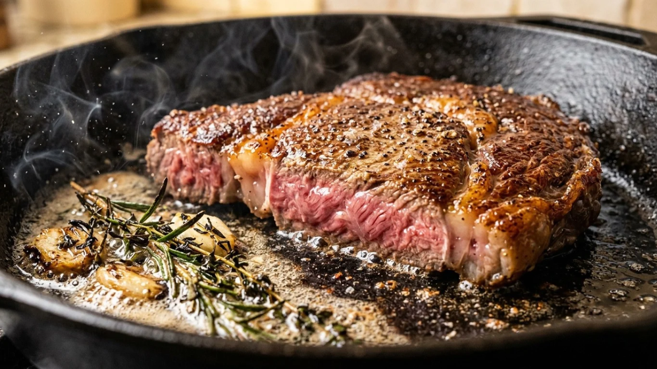 Chefs de cozinha afirmam: “Para o bife ficar suculento e douradinho, não tempere a carne crua com sal, mas só depois de selar os dois lados na frigideira quente”