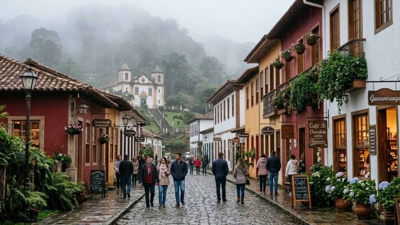 Uma pequena vila rara nas montanhas do Nordeste: a "Suíça Nordestina" chega a 10°C de frio com neblinas longe de praias e calor