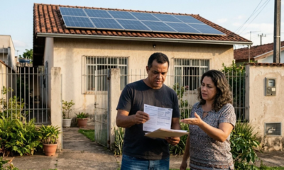 Casal financia painel solar de R$ 38 mil para reduzir a conta de luz, e, no terceiro mês, a nova regra de compensação cai pela metade a economia prometida