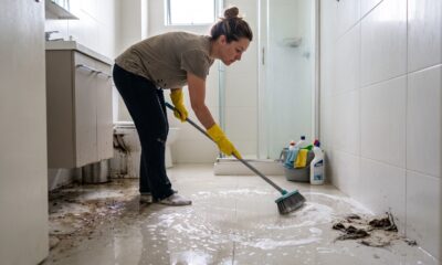 Moradora usa dois itens básicos da cozinha para remover crosta de sujeira antiga e o resultado surpreende quem busca alternativa econômica ao piso