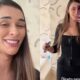 Tainá Militão sorrindo na esquerda, e na direita selfie no espelho com celular e texto "Direto pro banho"