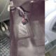 Colagem de três fotos do interior de um carro mostrando fiação, conectores e dispositivos eletrônicos