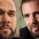 Close-up dos rostos de Daniel Alves (esquerda) e Daniel Vorcaro (direita), ambos com barba