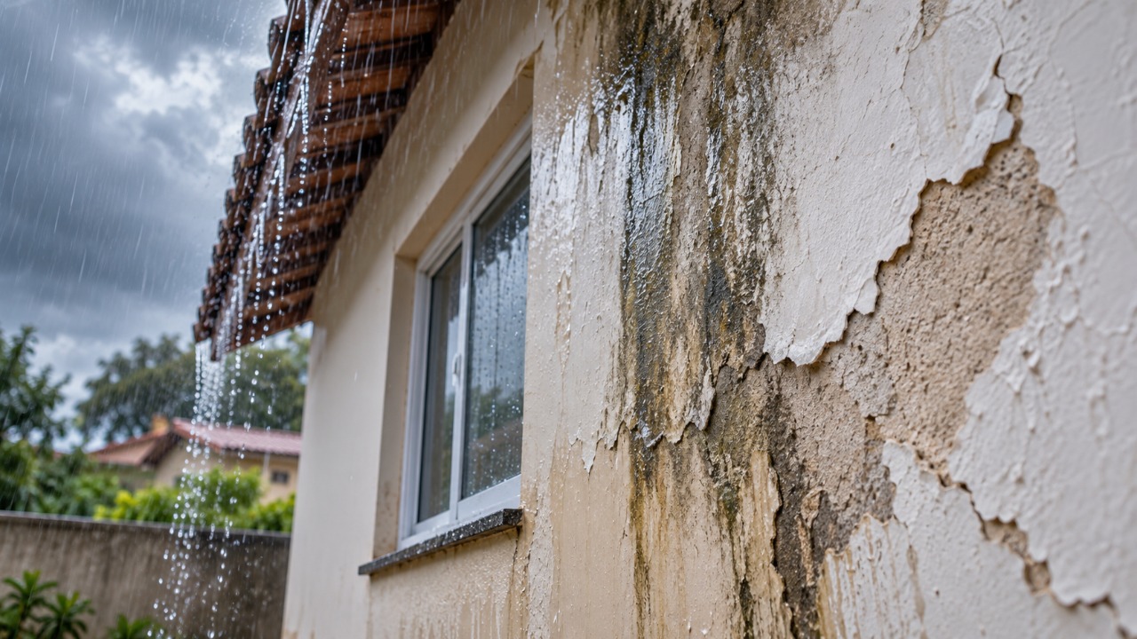 O acabamento aplicado nas paredes externas que ajuda a reduzir a entrada de água da chuva e por que preparar corretamente a superfície é importante para sua durabilidade