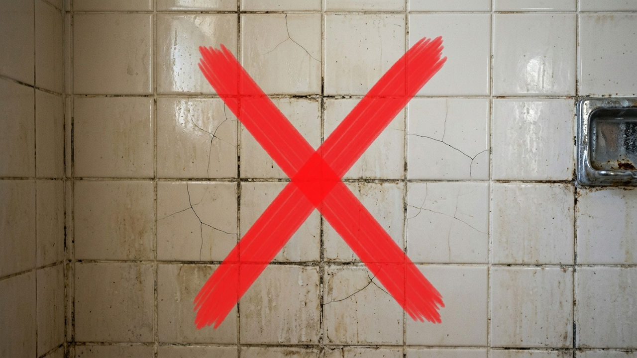 Adeus azulejos velhos no banheiro: a técnica simples com pastilhas adesivas resinadas que resistem à água quente do chuveiro