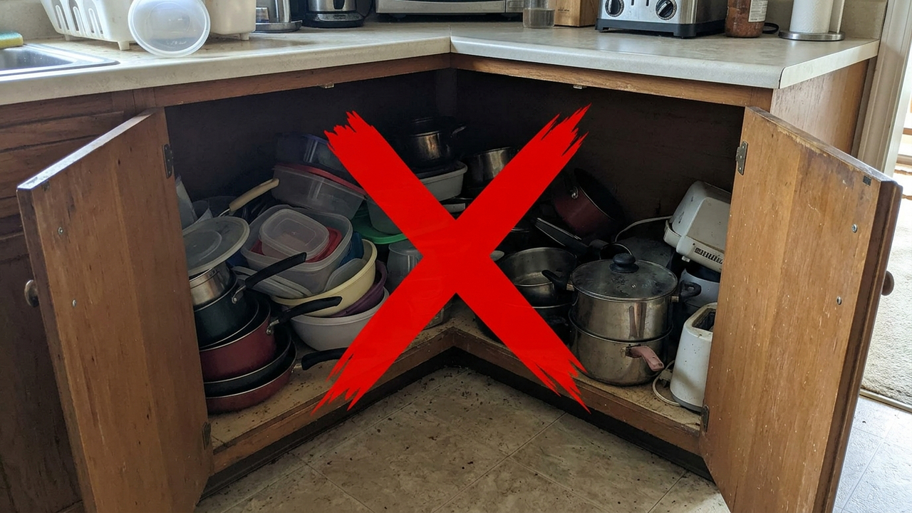 Adeus cantos perdidos na cozinha: o truque simples de marcenaria para aproveitar 100% do espaço interno de armários em L