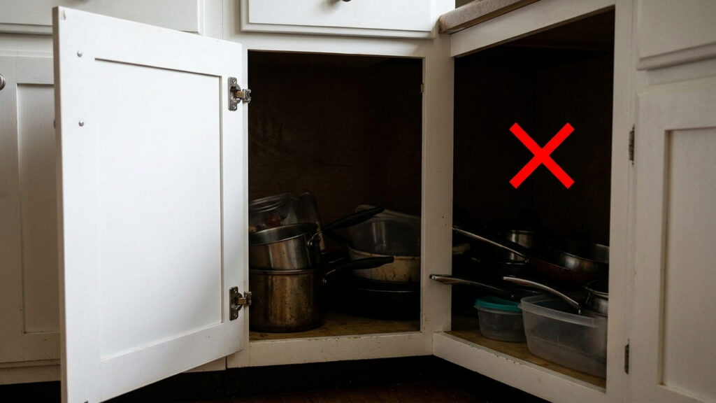 Adeus cantos perdidos na cozinha: o truque simples de marcenaria para aproveitar 100% do espaço interno de armários em L