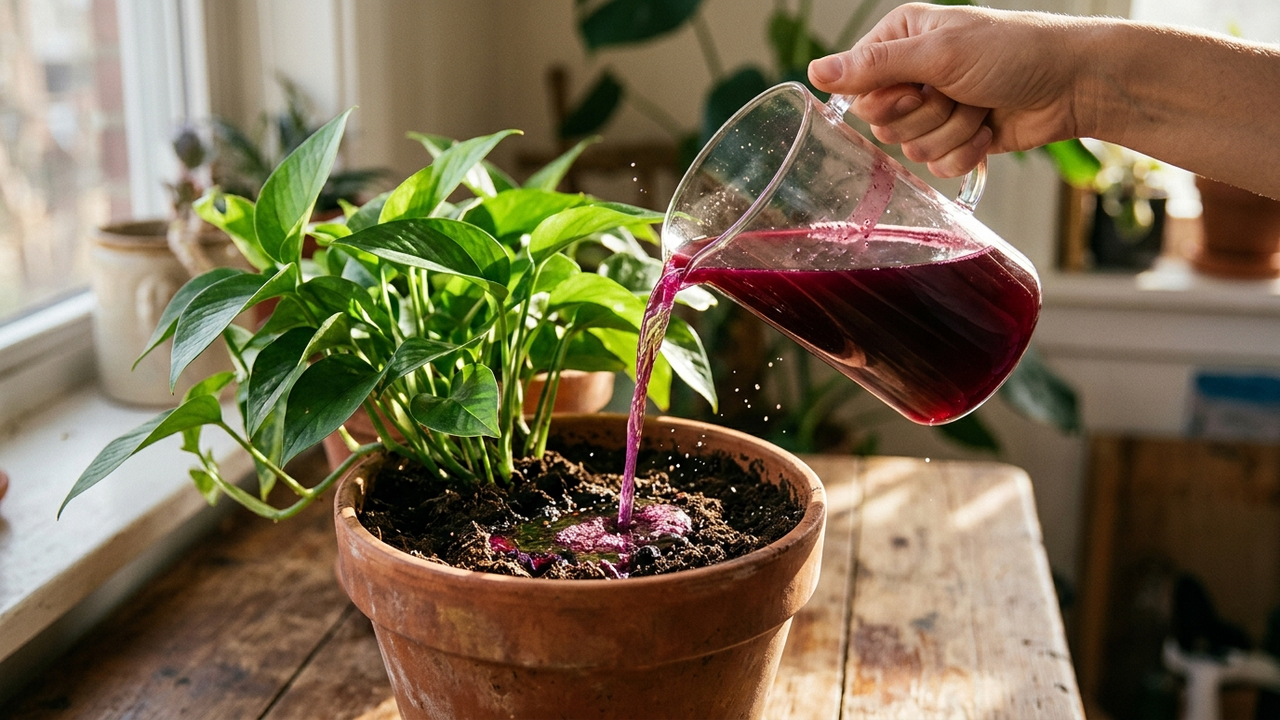 Água de cozimento da beterraba nas plantas: como o tônico caseiro rico em ferro líquido devolve o vigor e a cor para as folhas