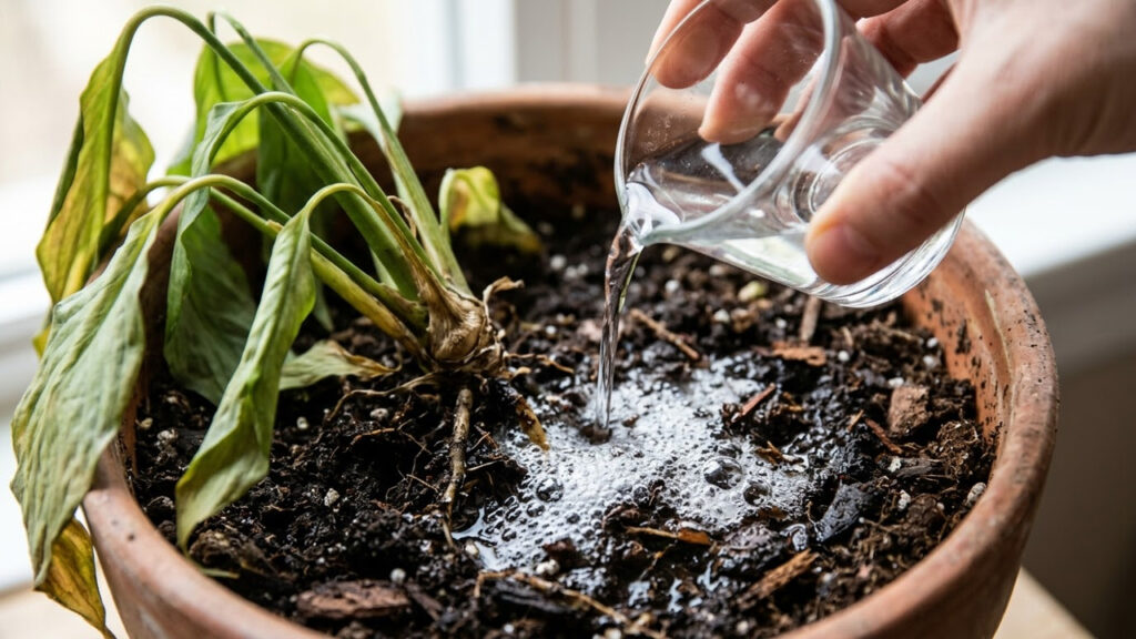 Usar água oxigenada de volume 10 nas plantas: como o truque simples salva raízes apodrecidas pelo excesso de água no vaso