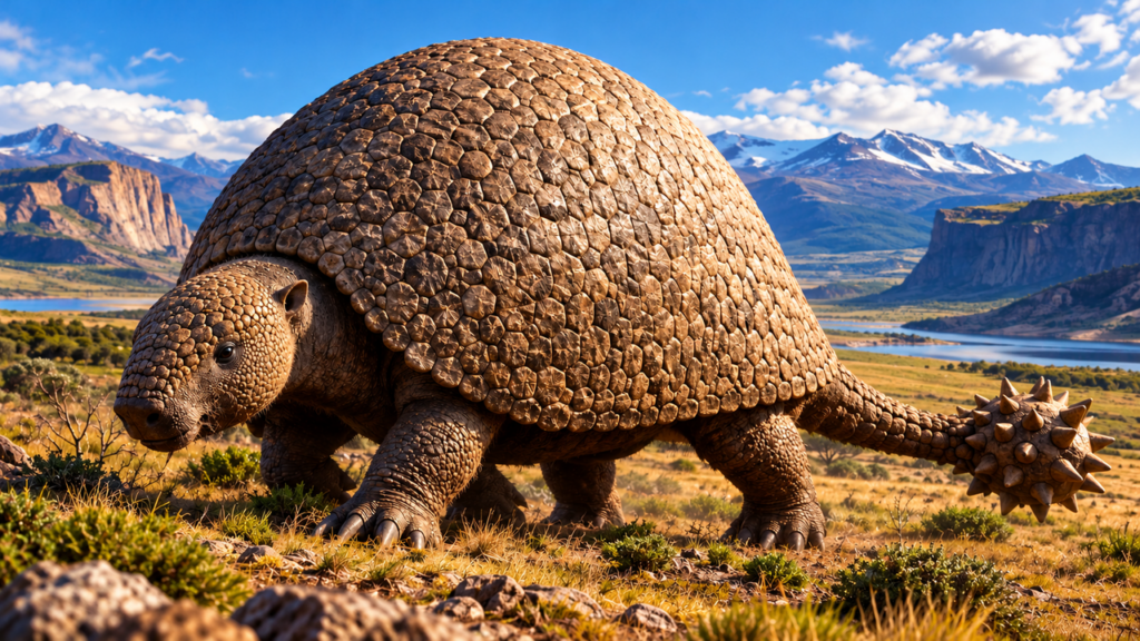 Fóssil de um tatu-gigante revela um mamífero de quase 4 metros que percorria a América do Sul e carregava uma armadura natural durante a Era do Gelo