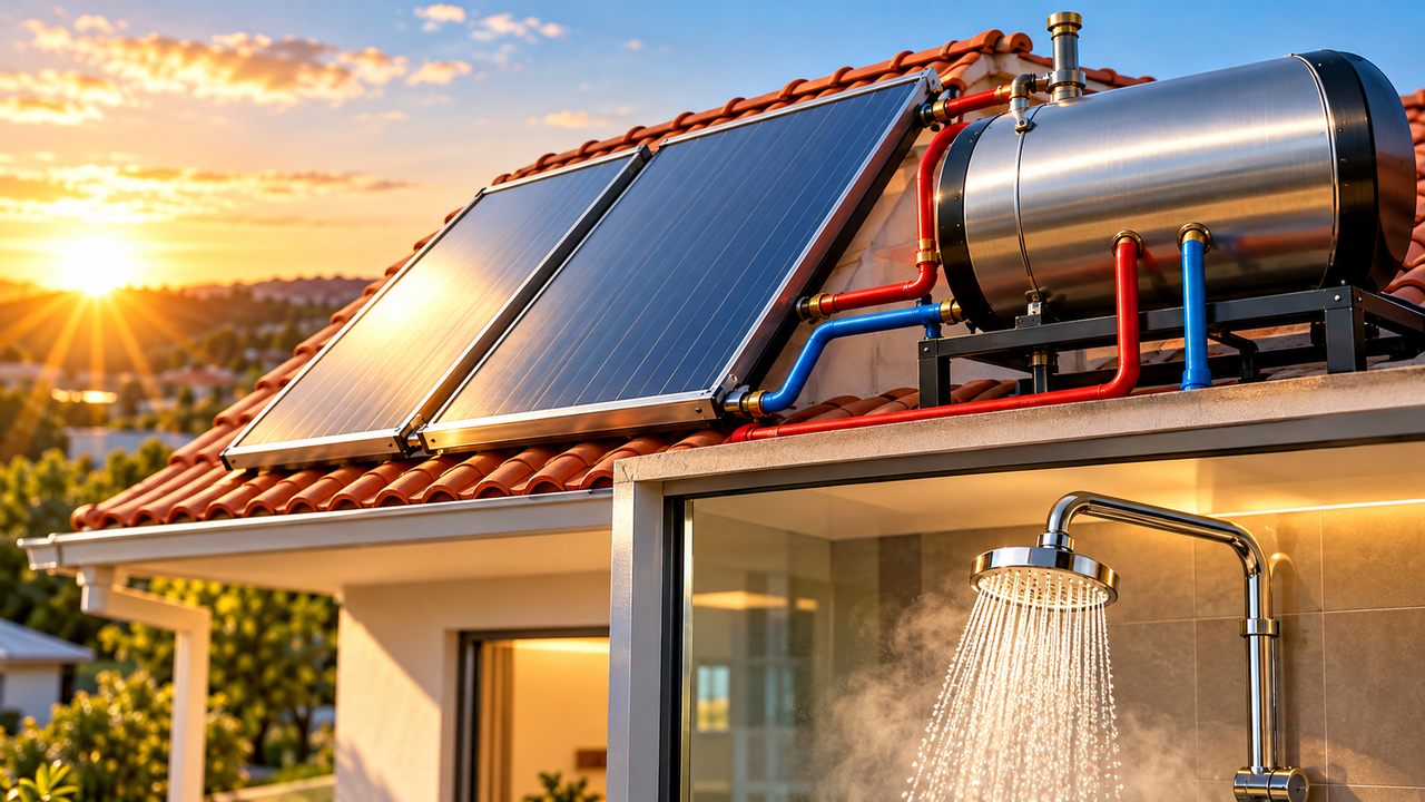 Casal instala um sistema de aquecimento solar para tomar banho quente sem depender exclusivamente da eletricidade e descobre quanto custa manter a água aquecida durante os períodos de menor incidência de sol