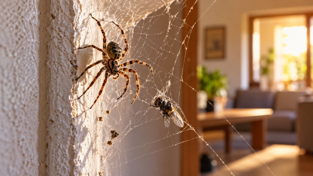 Muita gente destrói as teias de aranha que aparecem nos cantos da casa por medo ou repulsa, mas poucos sabem que algumas espécies capturam moscas, mosquitos e outros insetos que circulam diariamente pelo ambiente
