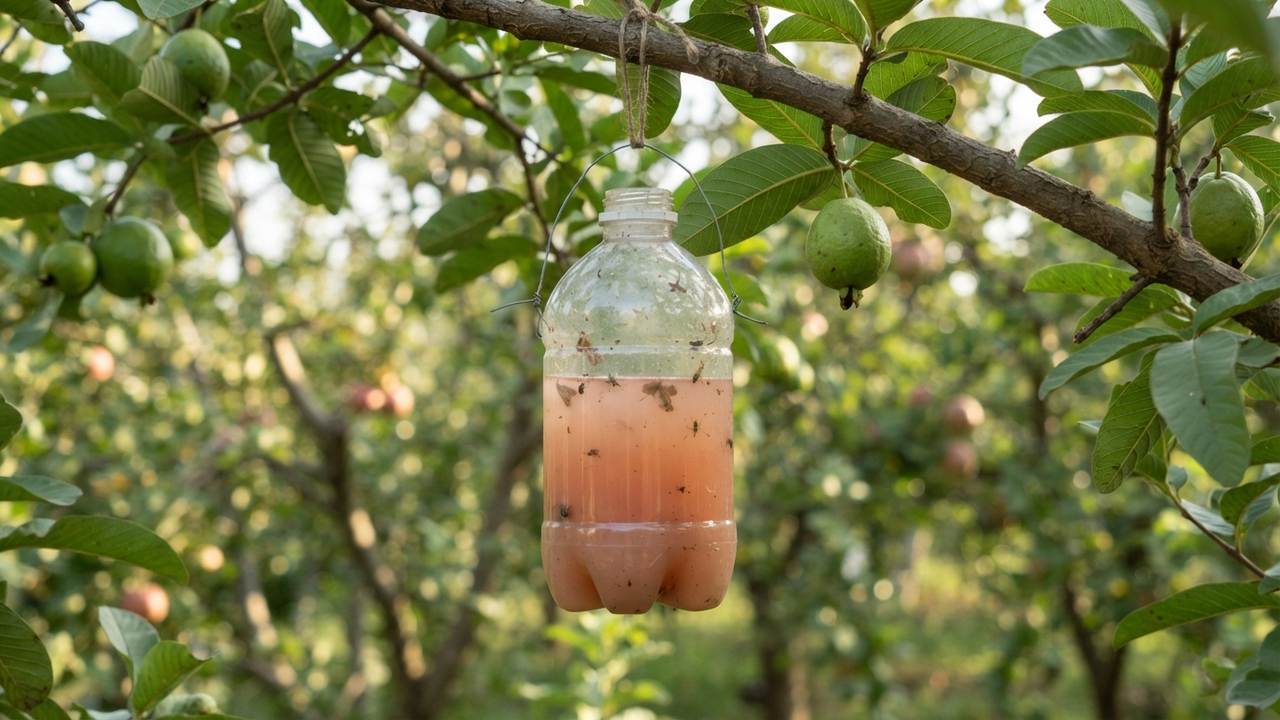 Fazer armadilha de garrafa PET com suco de goiaba fermentado: o truque simples para capturar mariposas antes da postura dos ovos no pomar