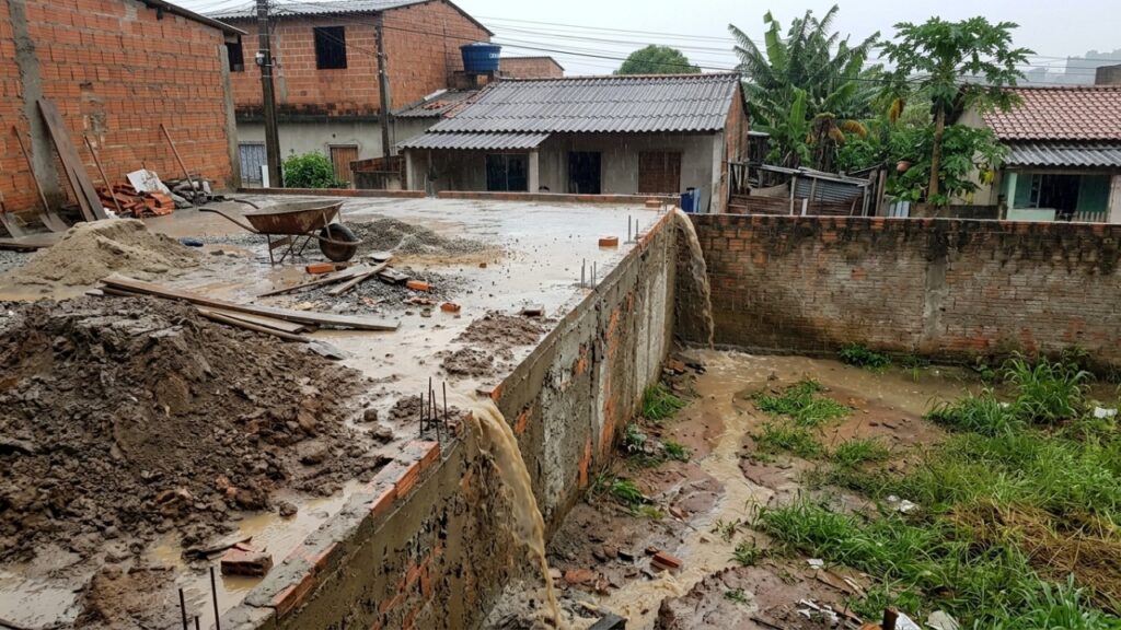 Morador levanta o nível do quintal durante a reforma, a água da chuva passa a correr para o terreno vizinho e ele descobre que alterar o escoamento pode gerar obrigação de corrigir