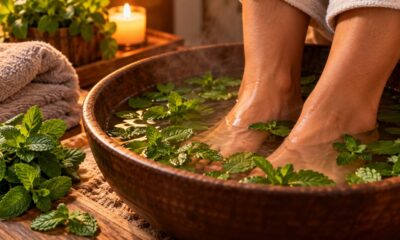 Lavar os pés com água morna e folhas de hortelã: para que serve o banho aromático e por que deixar os pés de molho por 15 minutos pode proporcionar frescor após um longo dia em pé