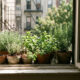 Cultivar essas ervas aromáticas na janela funciona como uma barreira verde natural que impede a entrada de insetos e moscas