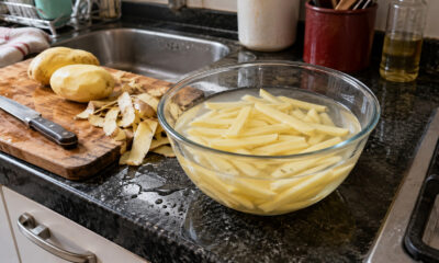 Chefs concordam: para a batata frita ficar crocante, não é trocar o óleo, e sim deixá-la de molho em água fria e fritar duas vezes