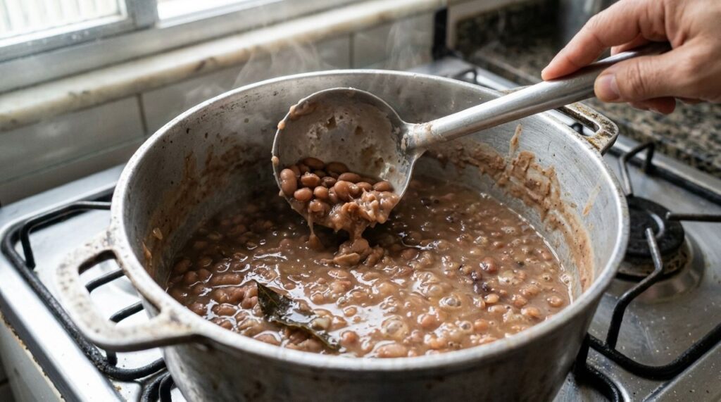 Chefs de cozinha concordam: para o feijão ficar cremoso, não coloque farinha no caldo, mas amasse uma parte dos próprios grãos