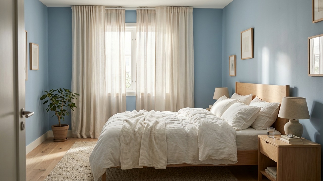 Segundo a psicologia, pintar o quarto com tons claros, como azul, rosa ou branco, pode ajudar a criar uma sensação de serenidade e deixar o ambiente mais favorável ao descanso