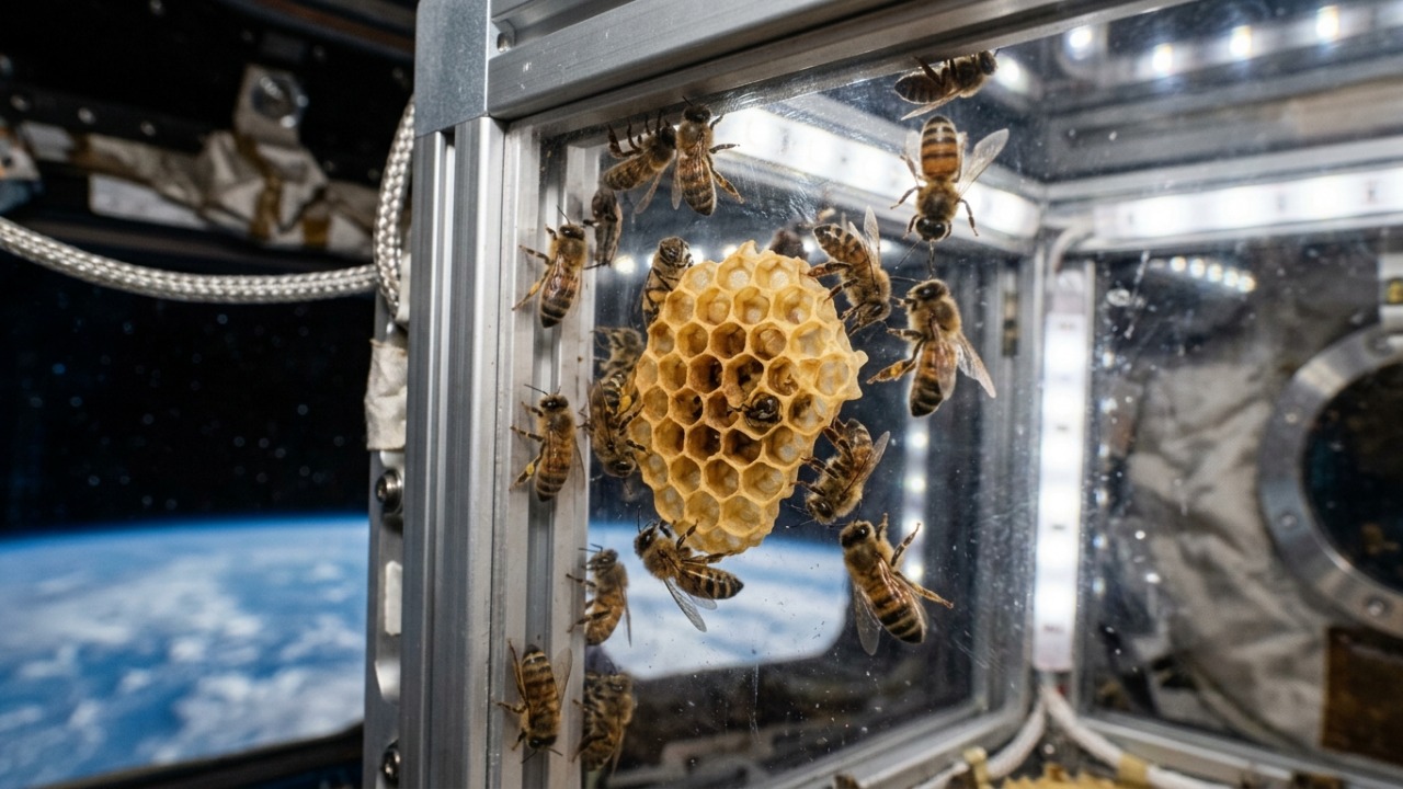 Em 1984, a NASA enviou cerca de 3.400 abelhas ao espaço para descobrir se elas conseguiriam construir favos sem gravidade, e o resultado surpreendeu os pesquisadores