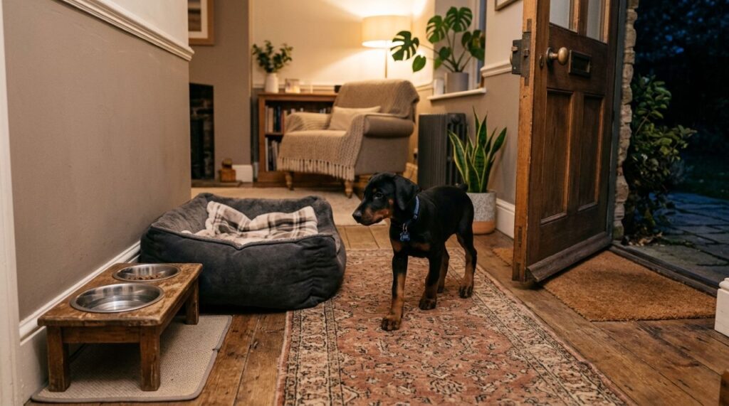 Filhote de Doberman é encontrado sozinho e sem ninguém por perto, até que uma família muda completamente o seu destino