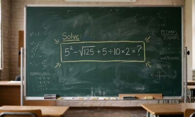 Não resolva na ordem em que está escrito: 5² − √125 + 5 ÷ 10 × 2 desafia sua memória matemática