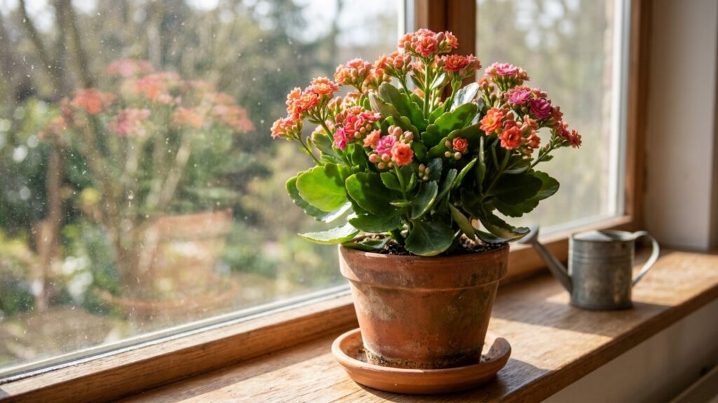 Nem muita água nem pouca luz: o kalanchoe pode florescer por meses quando fica em local bem iluminado e só é regado depois que o substrato começa a secar
