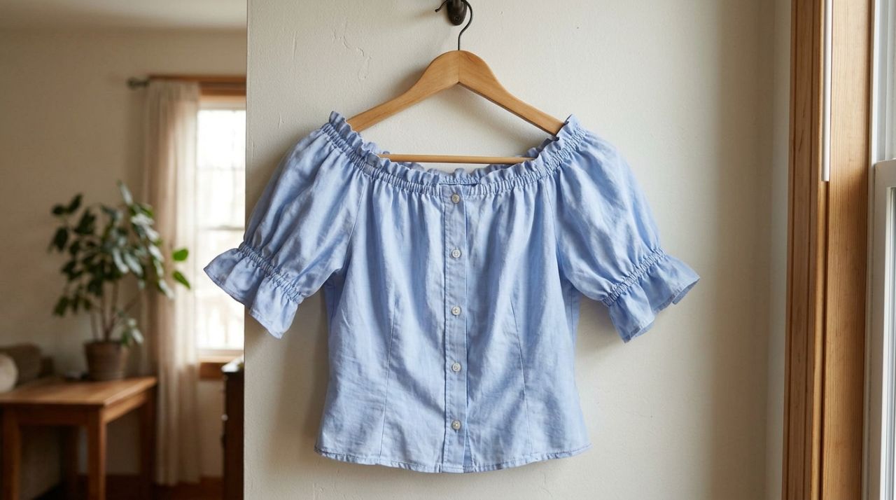 Mulher aproveitou uma camisa antiga que não usava mais, mudou alguns detalhes da peça e criou uma blusa moderna sem precisar comprar roupa nova