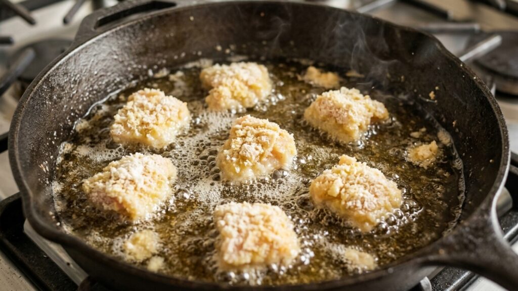 Chefs de cozinha afirmam: “Se você quer um frango frito crocante como o do KFC, experimente fritar em duas etapas, deixando os pedaços descansarem antes de voltar ao óleo”
