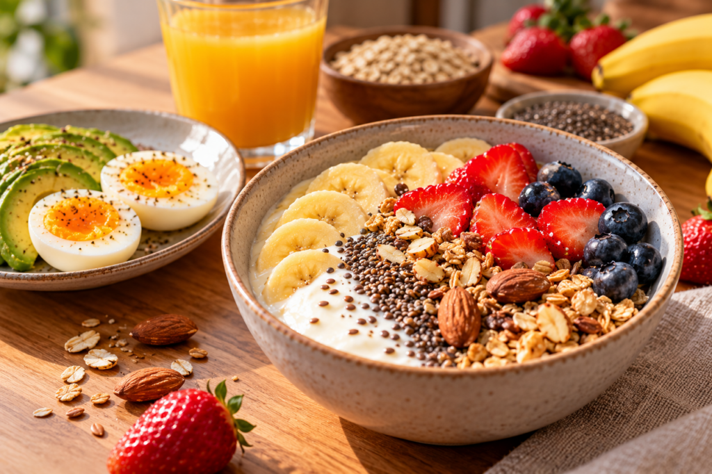 Nem pão puro nem café com açúcar: a combinação de proteínas, aveia e frutas no café da manhã pode ajudar a controlar a fome e transformar a disposição ao longo do dia
