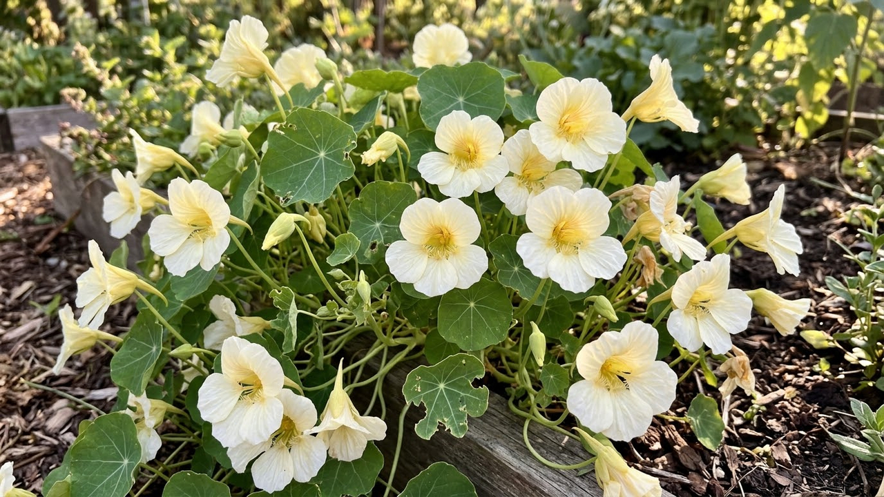 Essa flor gourmet rara tem pétalas na cor creme-marfim e folhas 100% comestíveis com sabor picante que valoriza qualquer salada