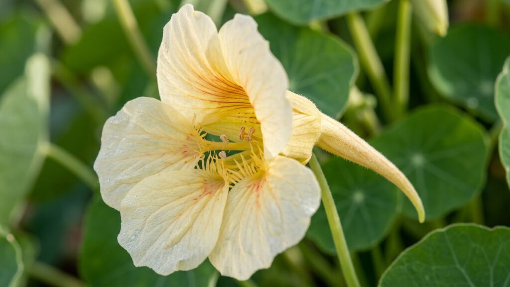 Essa flor gourmet rara tem pétalas na cor creme-marfim e folhas 100% comestíveis com sabor picante que valoriza qualquer salada