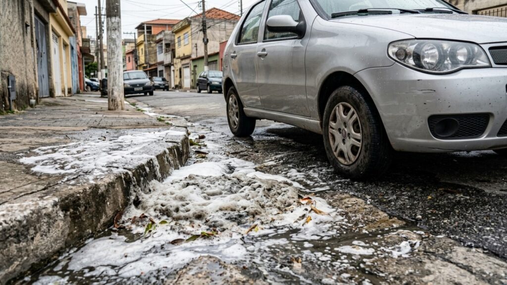 Homem decidiu lavar o carro na via pública em frente de casa e só depois descobriu que a prática pode ser proibida e gerar multa