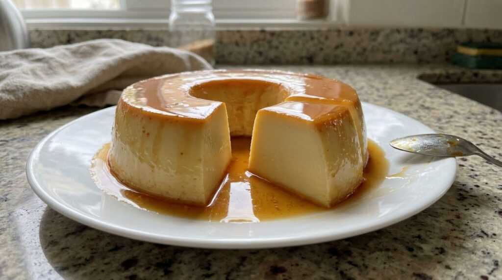 Pudim sai do forno com aparência perfeita, mas fica cheio de furinhos depois de esfriar, e um erro no preparo pode explicar por que perdeu a textura cremosa
