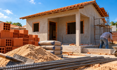 Quem quer sair do aluguel pode construir uma casa de 25 m² em terreno próprio em 2026, mas quanto custa deixá-la pronta para morar? Veja os gastos com quarto, sala, cozinha, banheiro, telhado, piso, portas, janelas e serviços de construção