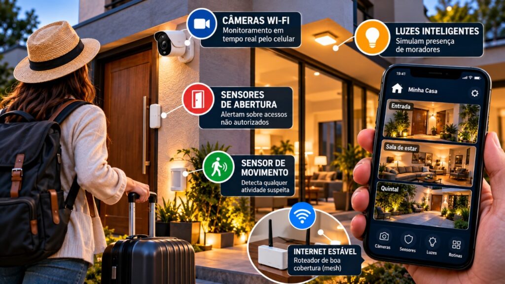 Dono de imóvel instala um sistema de automação residencial para monitorar a casa durante viagens e descobre como a atualização dos dispositivos, os testes periódicos e a estabilidade da conexão com a internet ajudam a manter tudo funcionando
