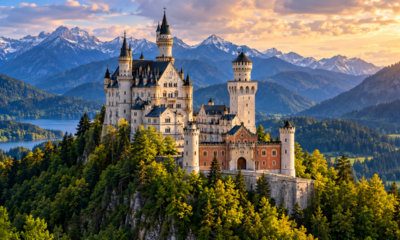 Erguido no século XIII, o Castelo de Neuschwanstein atravessou guerras, mudanças políticas e o crescimento do turismo, recebeu trabalhos de conservação e continua nos Alpes da Baviera como um dos castelos mais conhecidos da Alemanha, com torres imponentes e uma arquitetura que combina referências medievais e elementos românticos