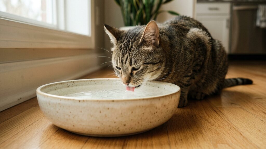 Veterinários explicam: se o gato derruba a água do pote antes de beber, pode não ser apenas brincadeira, mas uma preferência pela forma como a água é oferecida, e trocar o recipiente pode ajudar