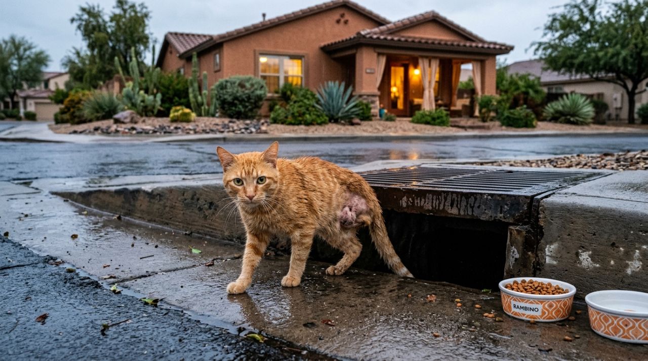 Mulher encontra gato de três patas preso em bueiro e se surpreende ao descobrir a idade inesperada do animal