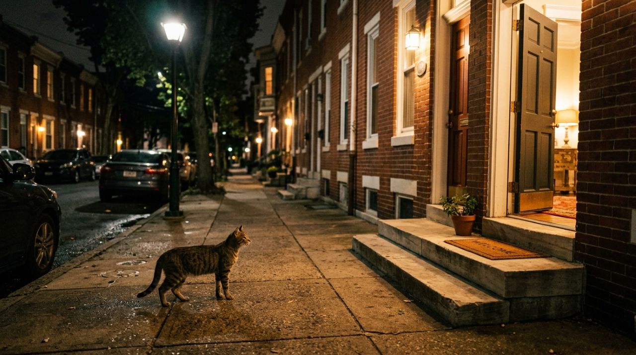 Gatinho minúsculo corre até casal que passeava com o cachorro e começa a miar desesperadamente por ajuda