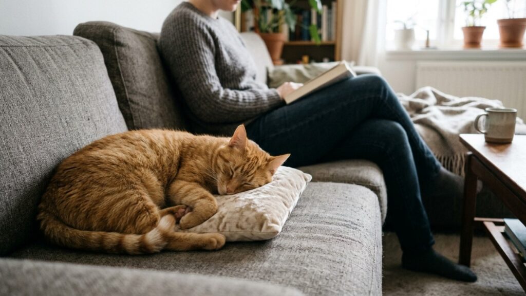Especialistas em comportamento animal afirmam: “Se o seu gato prefere dormir ao seu lado em vez de ficar no colo, isso não significa que ele goste menos de você, mas pode revelar outra forma de demonstrar afeto”