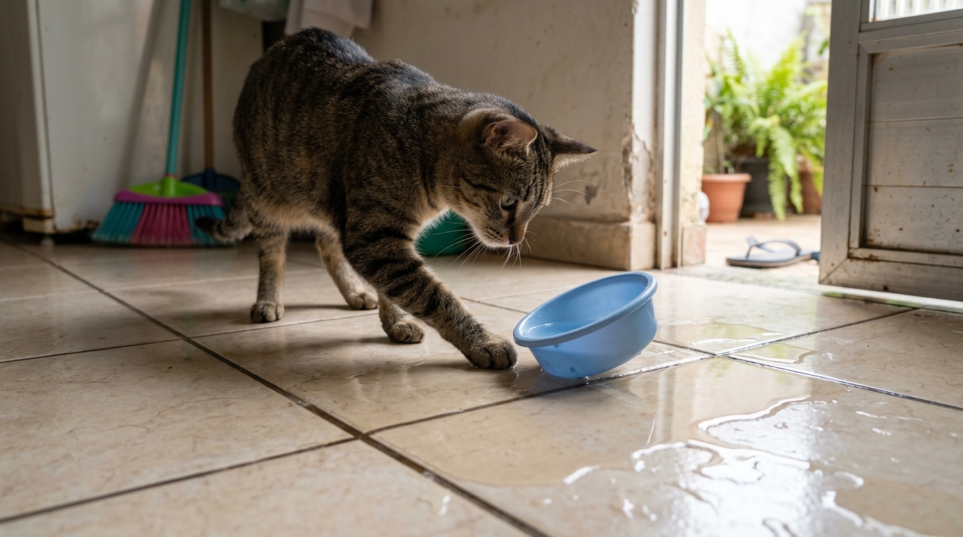 Veterinários explicam: se o gato derruba a água do pote antes de beber, pode não ser apenas brincadeira, mas uma preferência pela forma como a água é oferecida, e trocar o recipiente pode ajudar