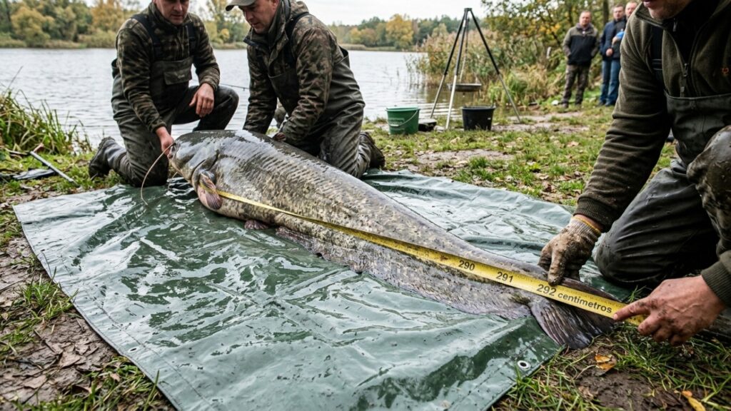 Pescador captura peixe gigante de 2,92 metros e precisa de mais de meia hora para retirar da água o gigante de uma espécie que pode pesar até 150 kg