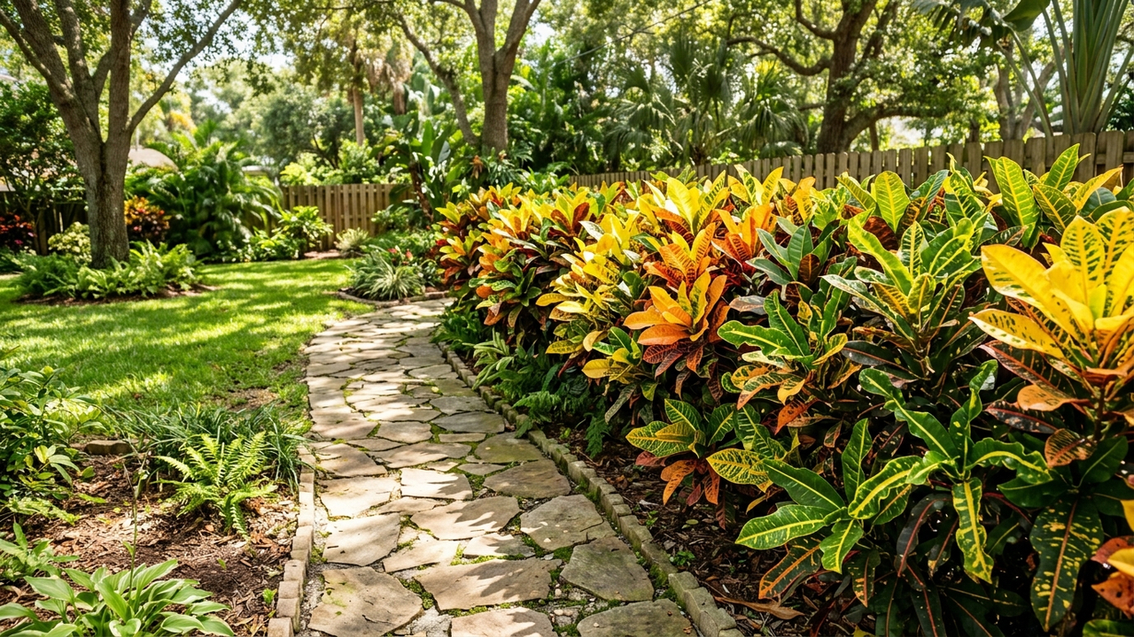 Cerca-viva de cróton-brasileiro no sol pleno: como misturar variedades coloridas para criar um muro verde e vibrante no quintal